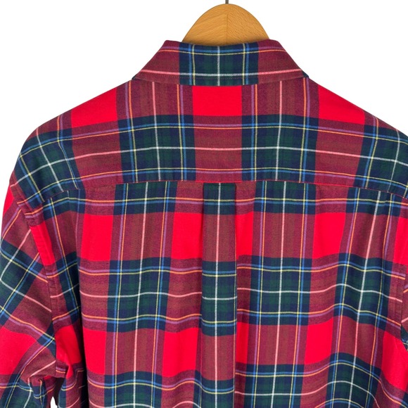 Vineyard Vines Classic Fit Whale Shirt Mens Medium Red Plaid Flannel Preppy - Picture 6 of 7